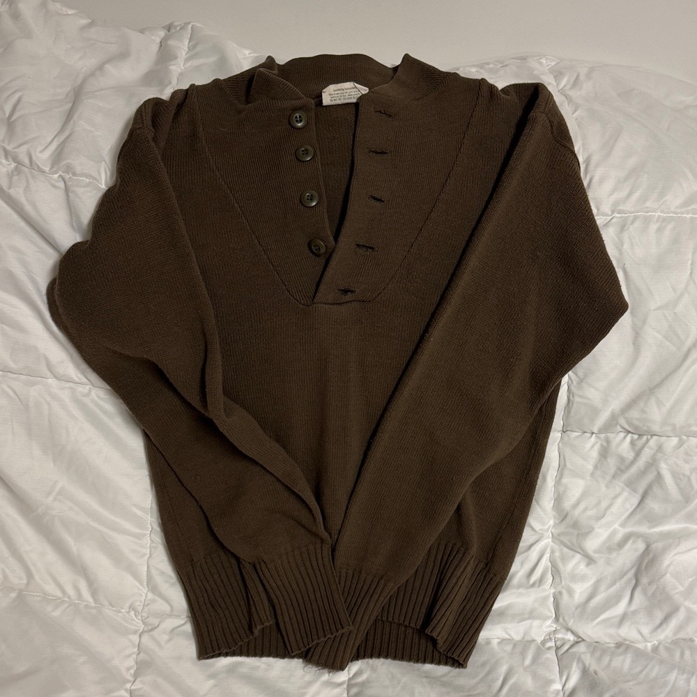 Brown Button-Up Sweater